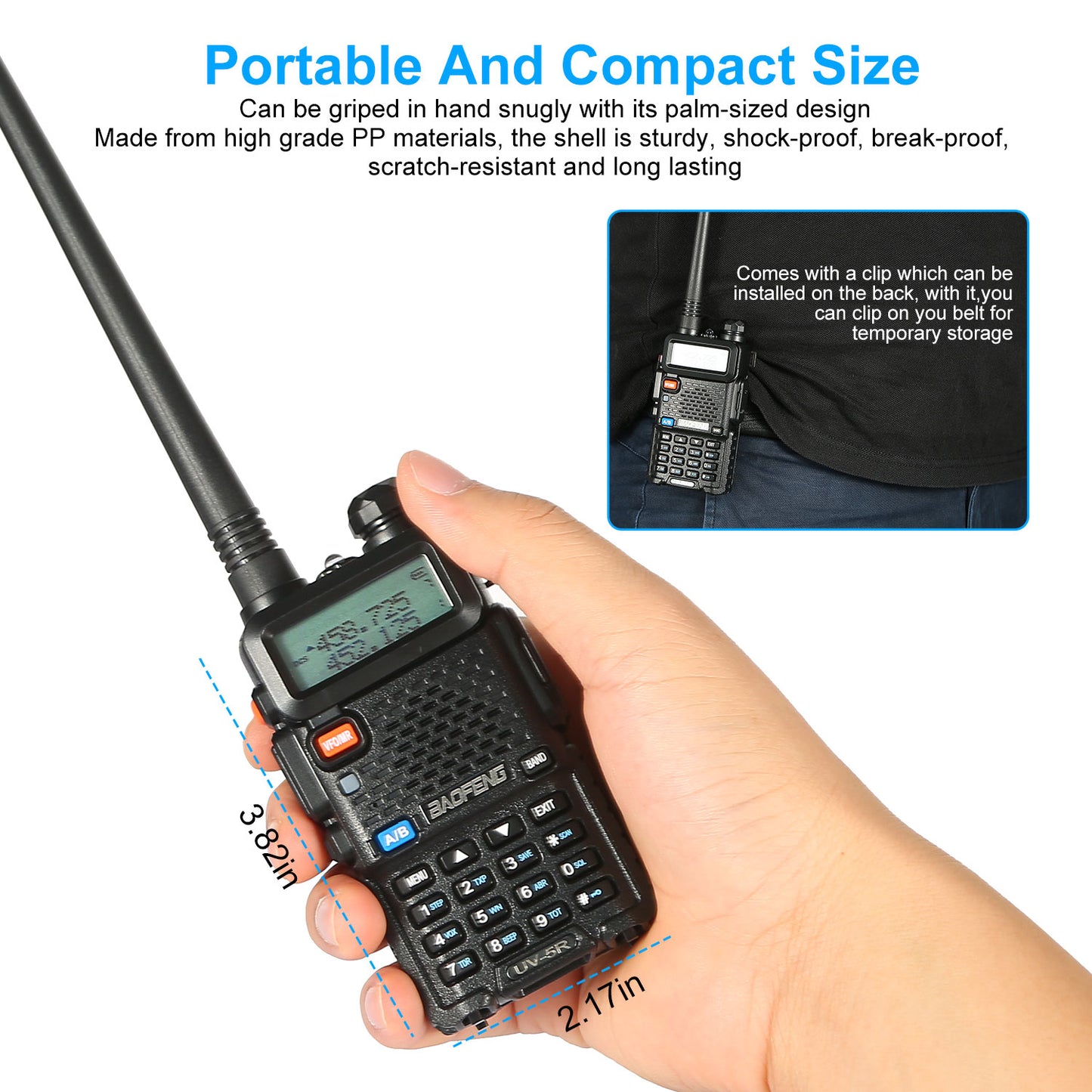 Dual Band Two Way Radio 5W VHF UHF Walkie Talkie