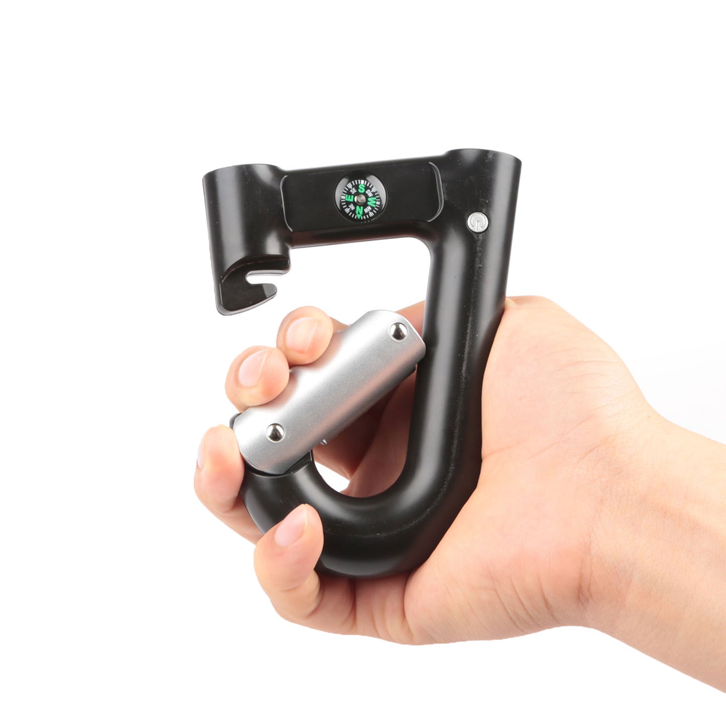 Carabiner Power Bank 2200mAh with LED Flashlight & Compass
