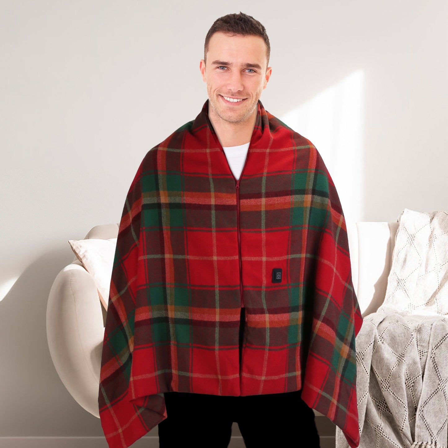 USB Heated Shawl with 3 Heat Levels and Zipper
