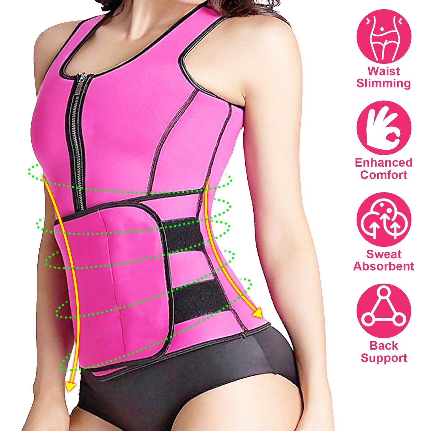 Waist Trainer Vest for Women with Zipper Closure
