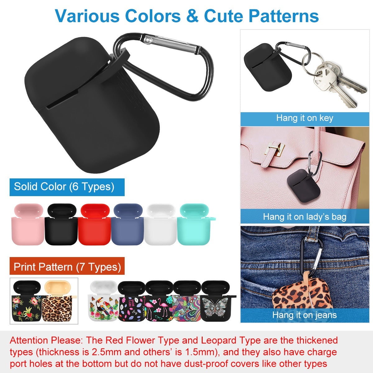 AirPods 1/2 Silicone Case with Accessories Kit
