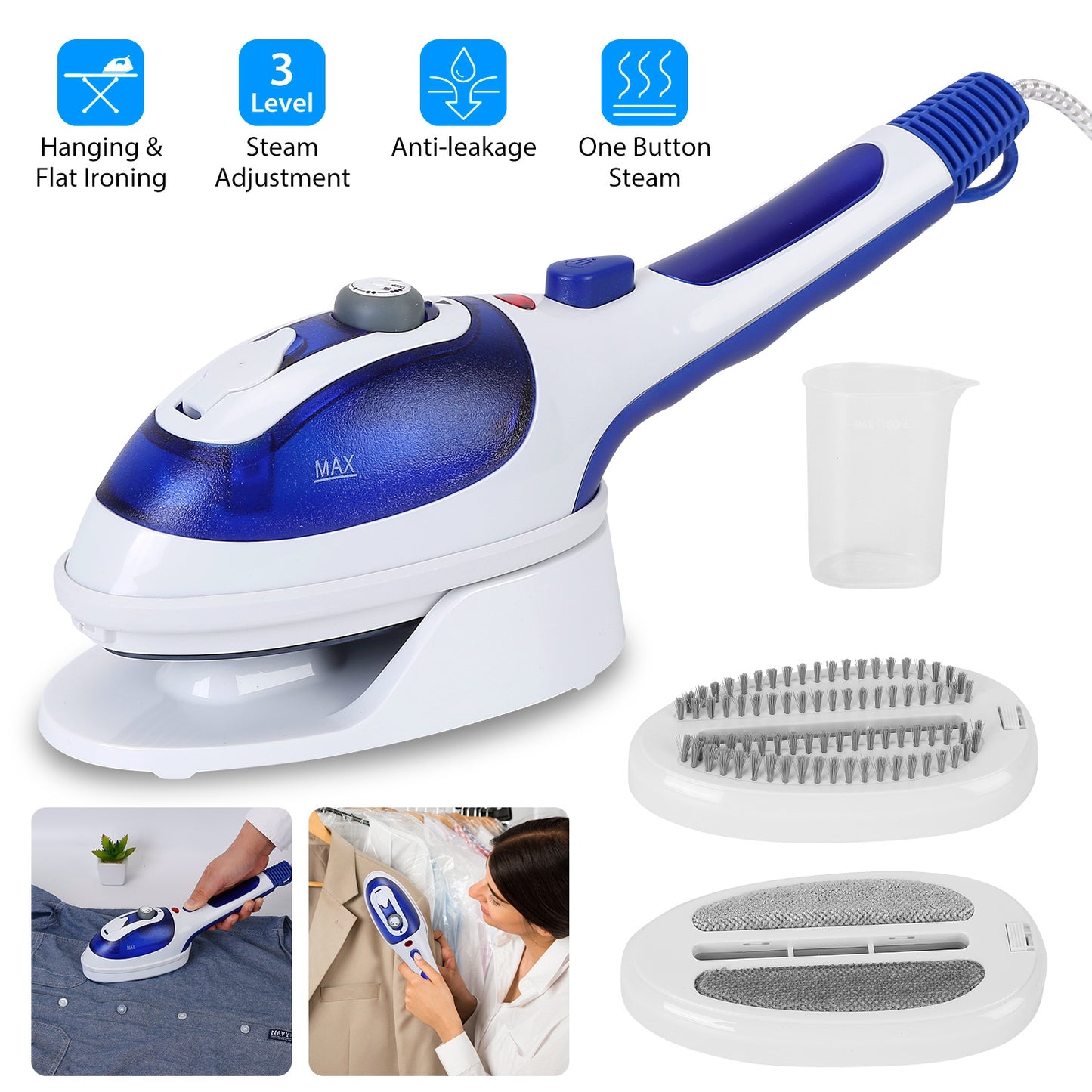 Handheld Garment Steamer with 3 Adjustable Steam Levels