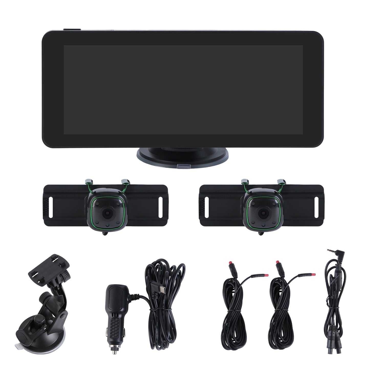 Dual Camera Baby Car Monitor with 6.86" Split Screen & Night Vision