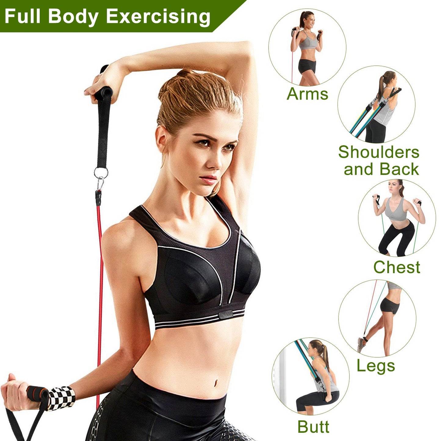 Resistance Bands Set 11-Piece with Door Anchor and Handles