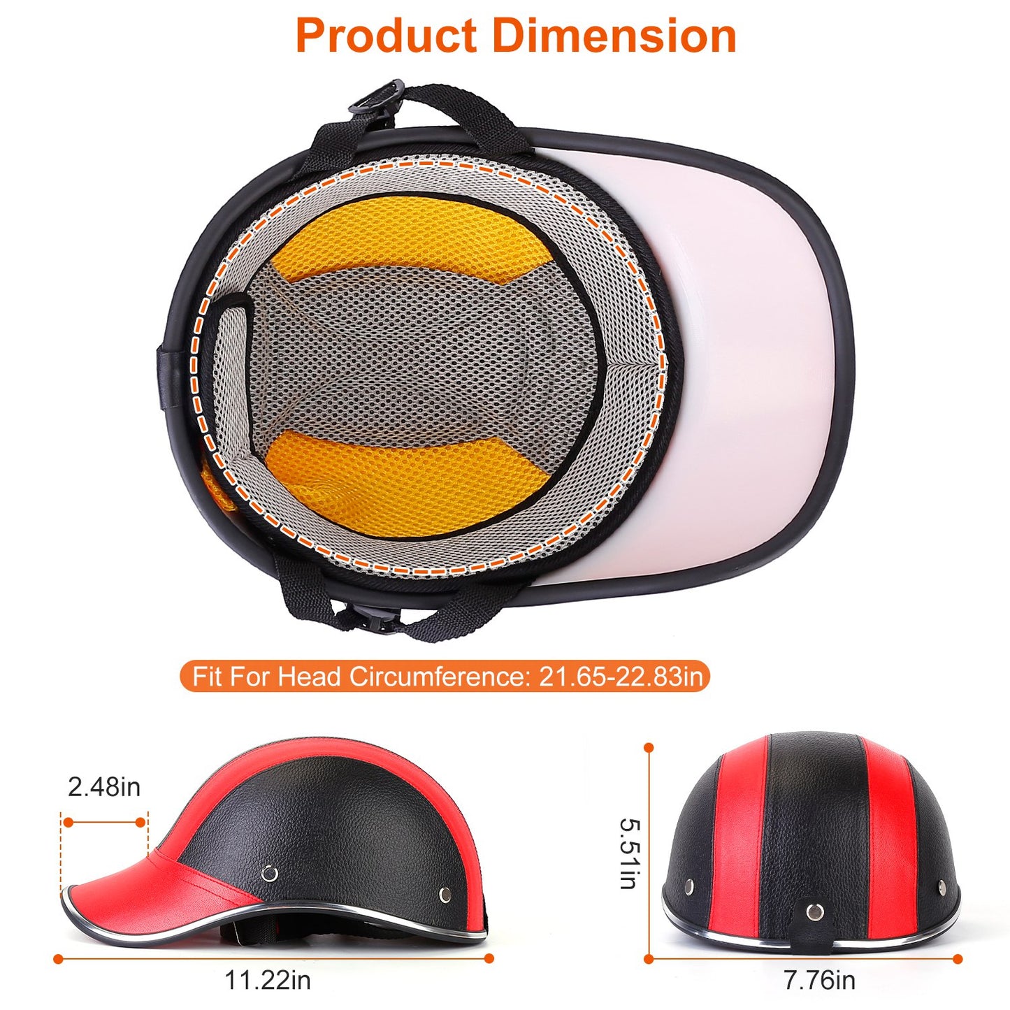 Bicycle Helmet with Sunshade Brim – Adjustable Safety Cap