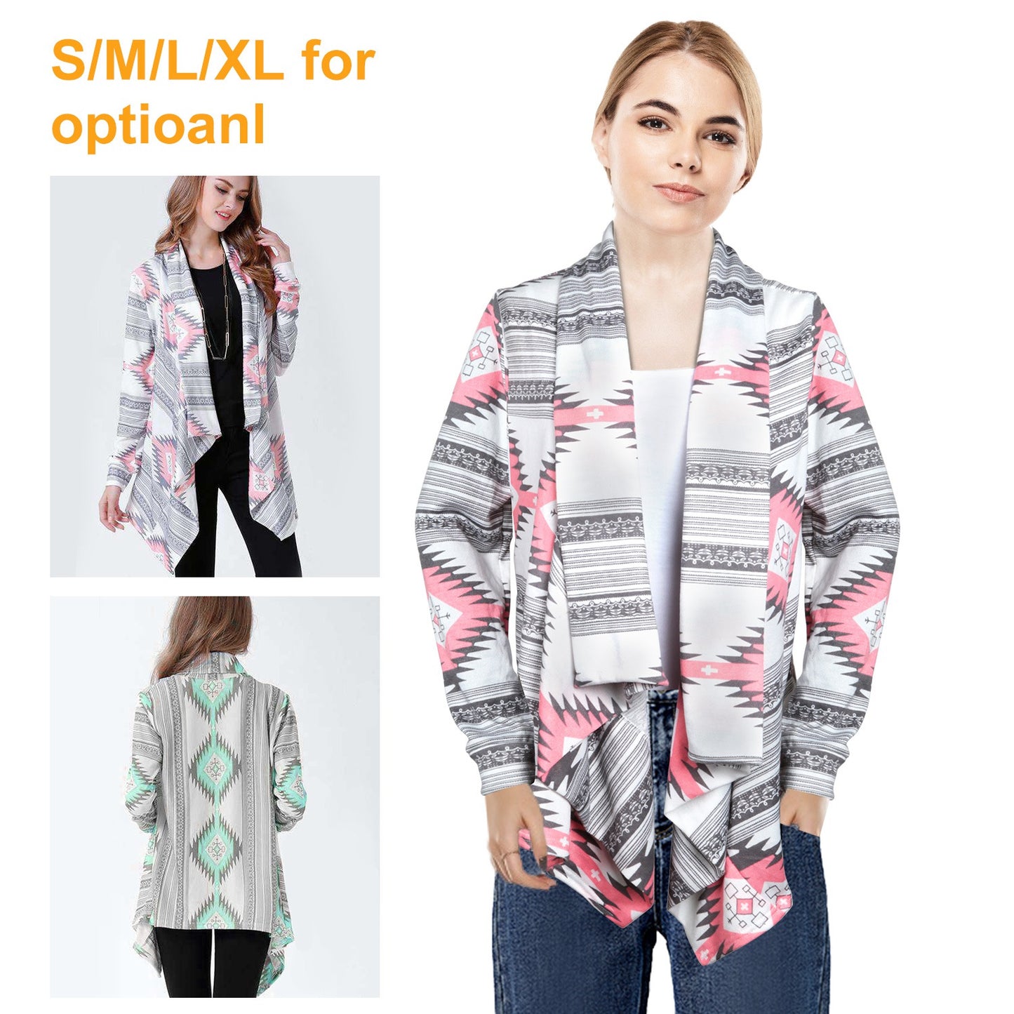 Women Open Front Cardigan Long Sleeve Shawl