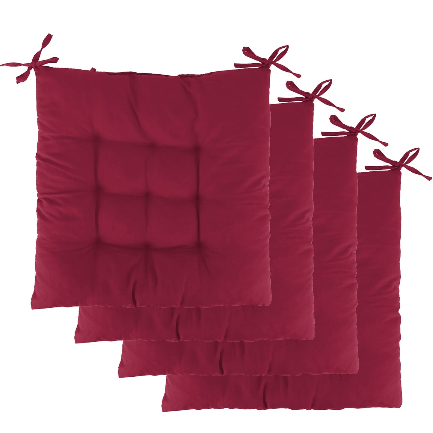 Square Chair Cushion Pads with Ties - 17.72" (Set of 4)