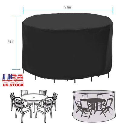 Round Patio Furniture Cover 73x43in - UV & Water Resistant
