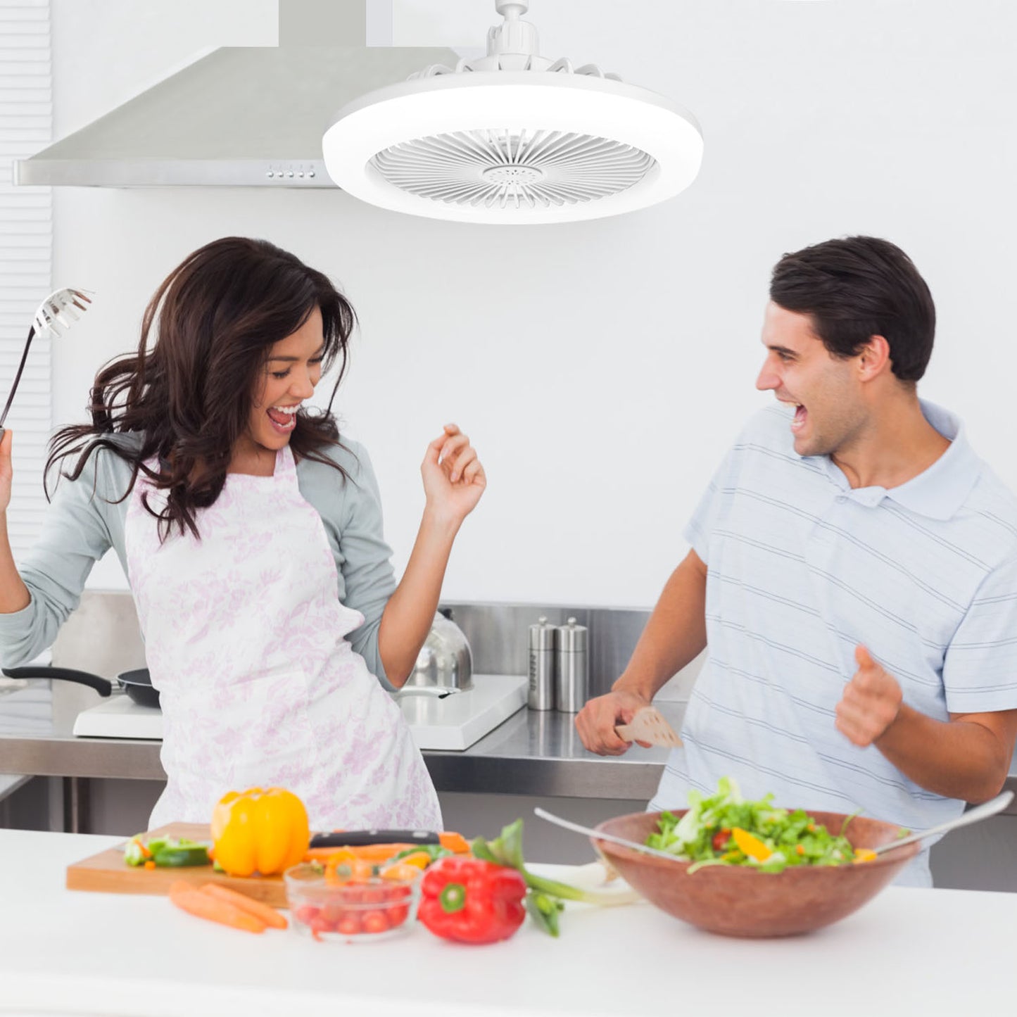 E27 Socket Ceiling Fan with Dimmable LED Light & Remote