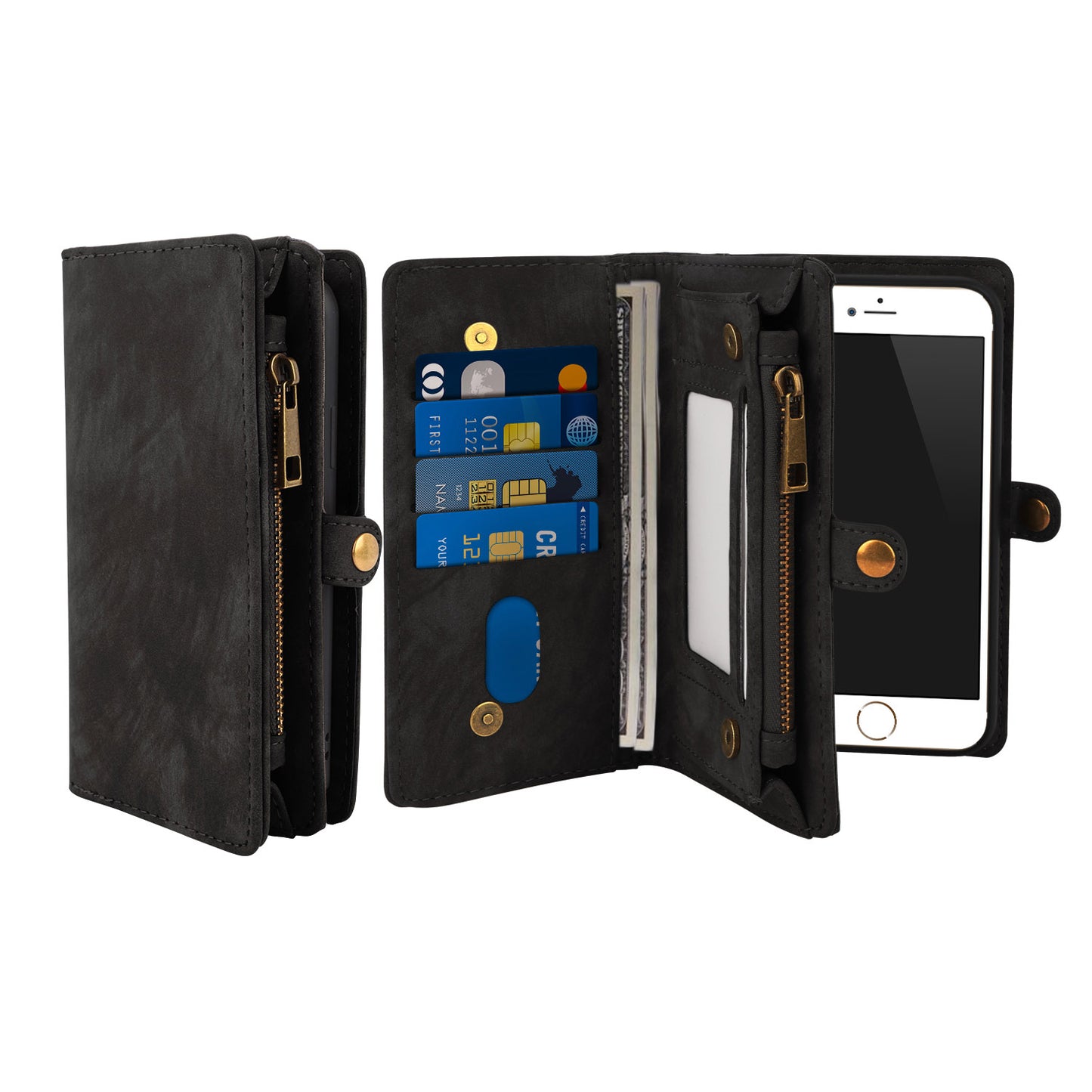 iPhone 6 Wallet Case with Detachable Magnetic Phone Holder