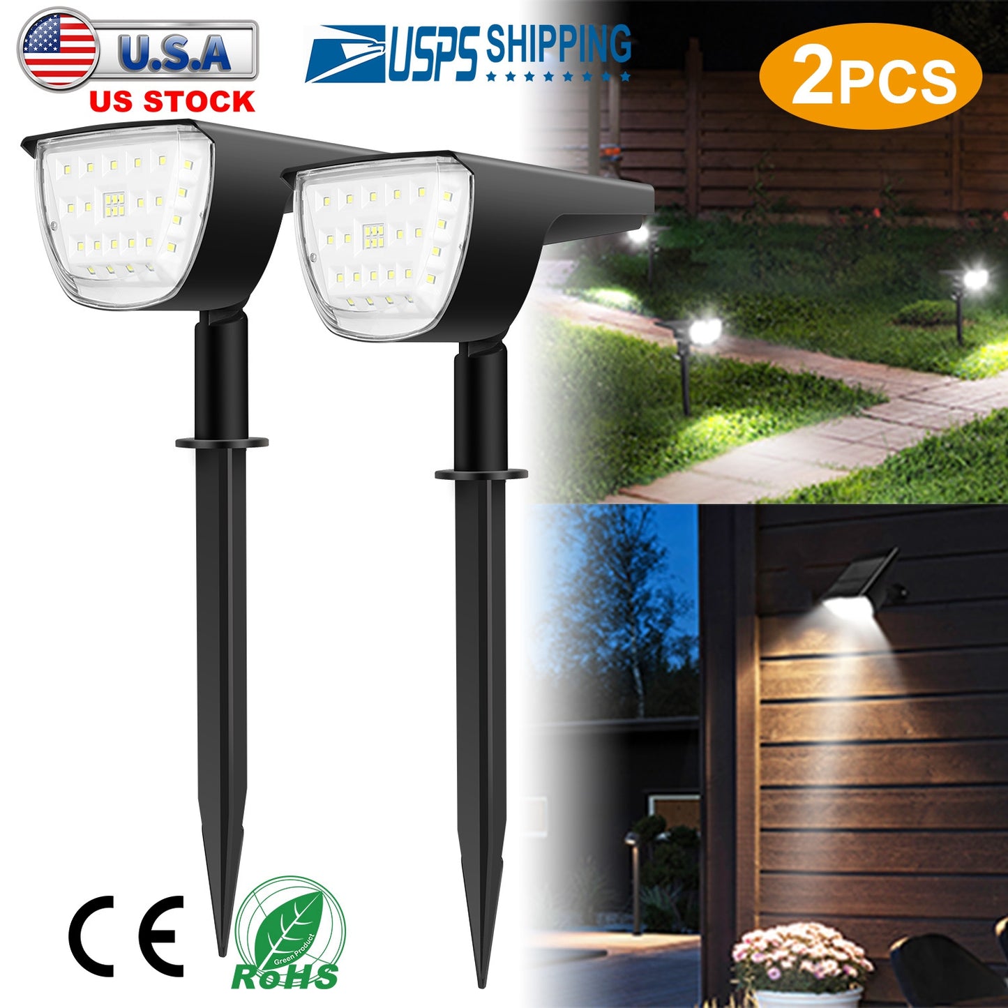 Solar Landscape Spotlight 32 LED Waterproof with 3 Modes