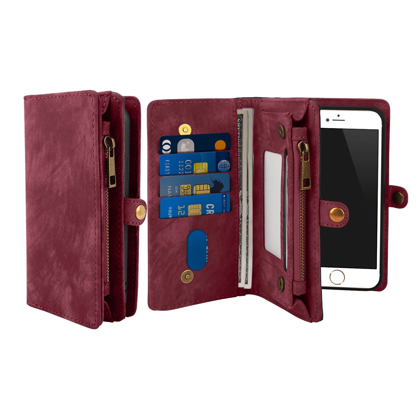 iPhone 6 Wallet Case with Detachable Magnetic Phone Holder