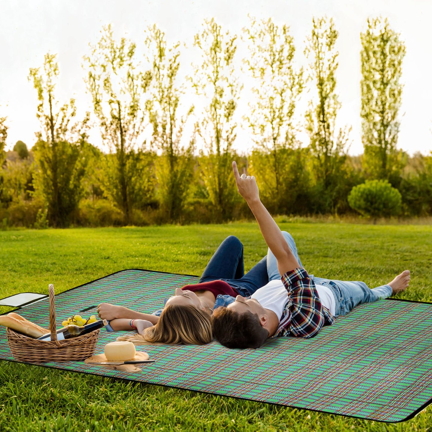 Waterproof Picnic Blanket 60x78 with Carrying Strap