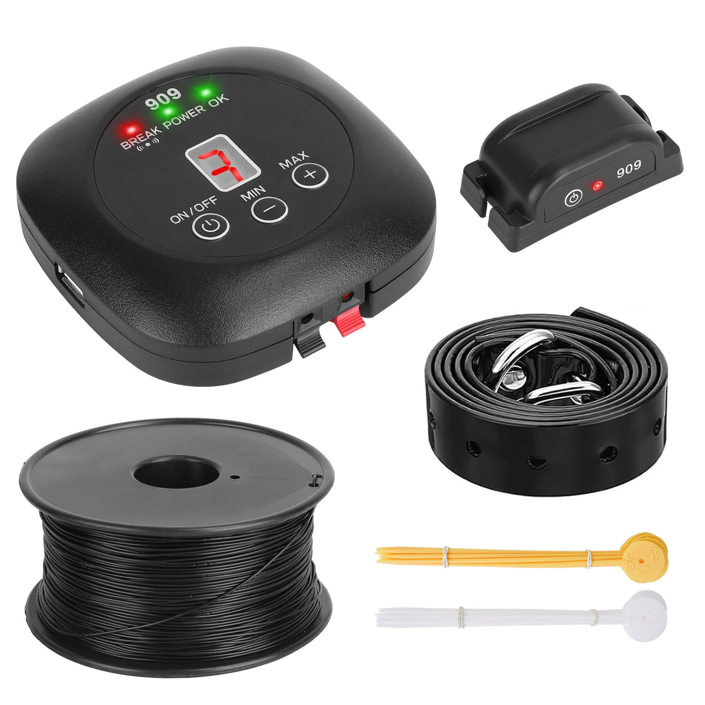 Underground Dog Fence System with Waterproof Rechargeable Collar