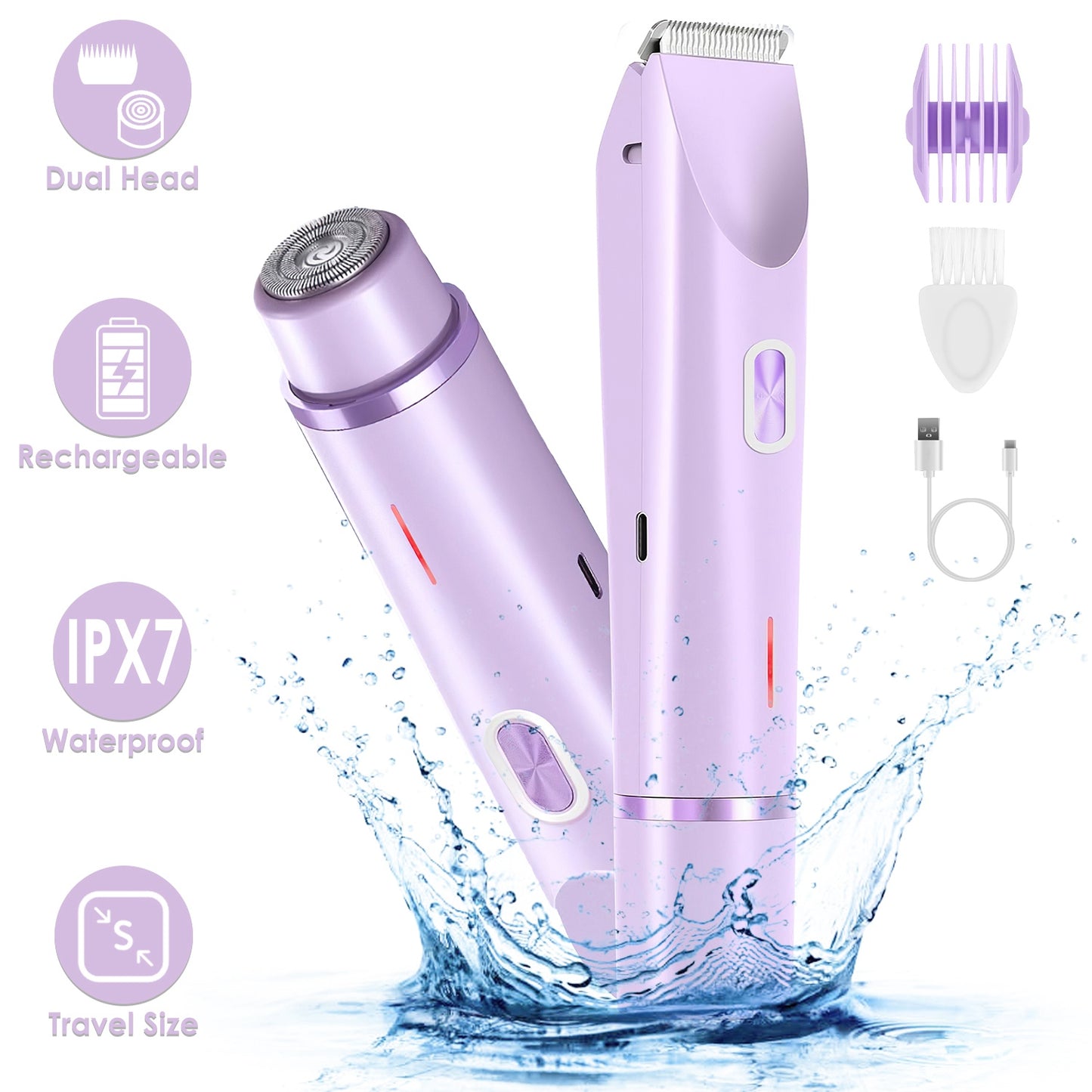 2-in-1 Bikini Trimmer for Women – Cordless & Waterproof
