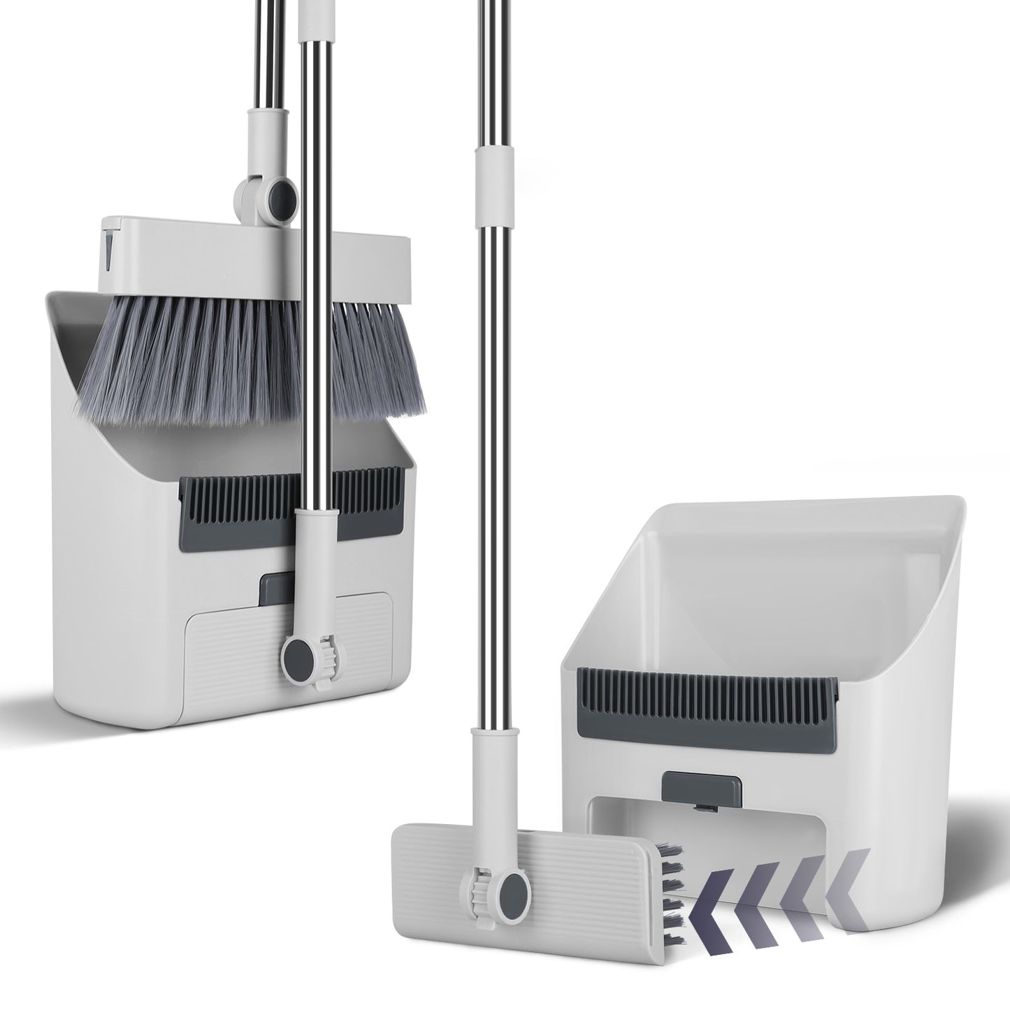 4-in-1 Broom and Dustpan Combo Set with Squeegee