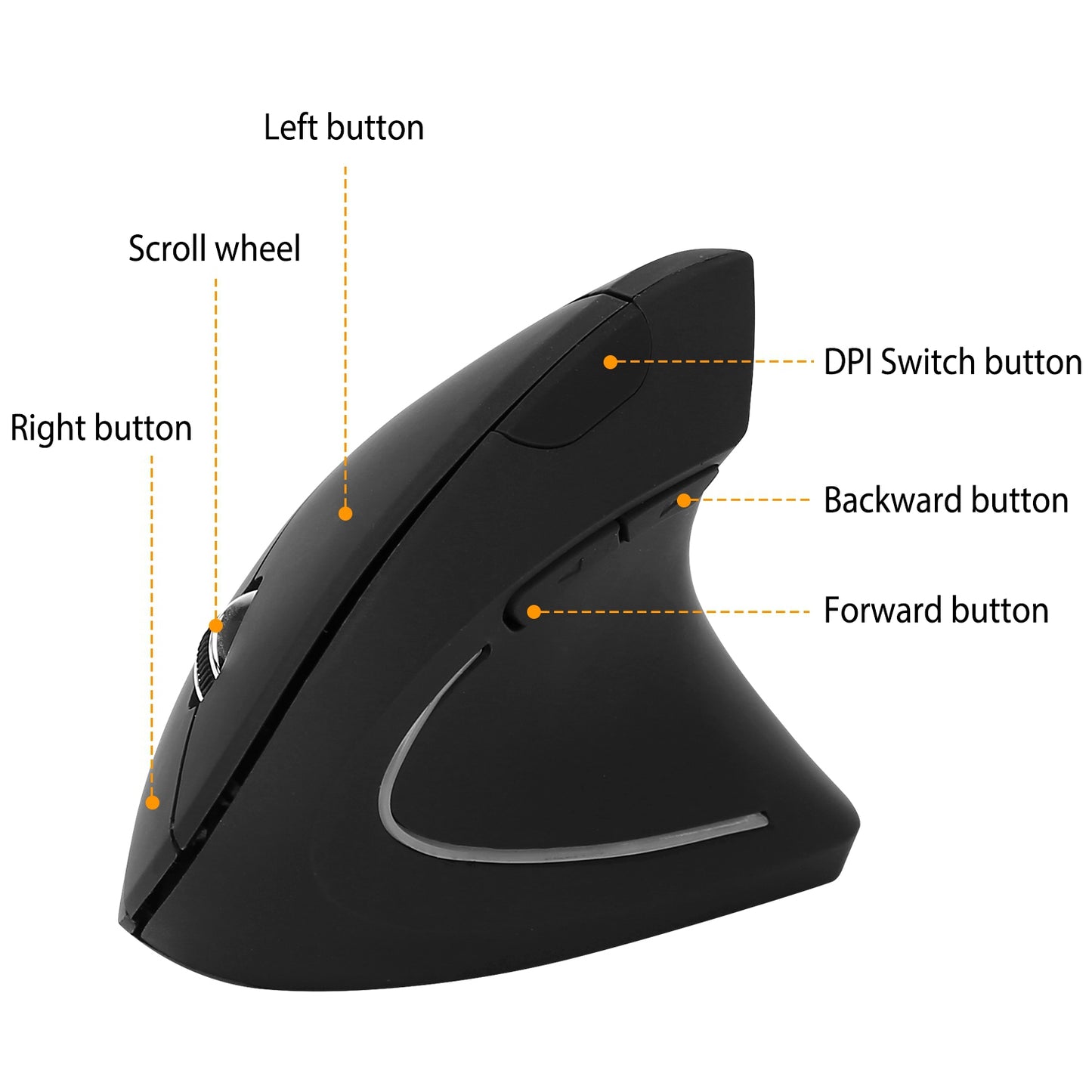 Wireless Vertical Mouse with Ergonomic Design & 6 Buttons