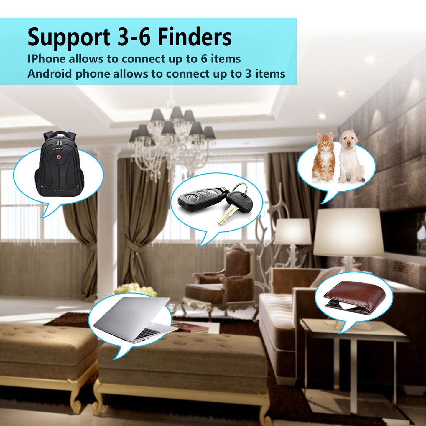 Bluetooth Key Finder Tracker with Bi-Directional Alarm