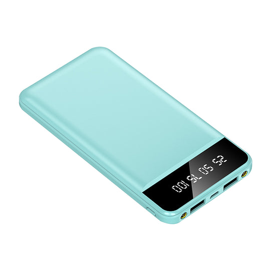 10000mAh Portable Power Bank with Digital Display & Flashlight
