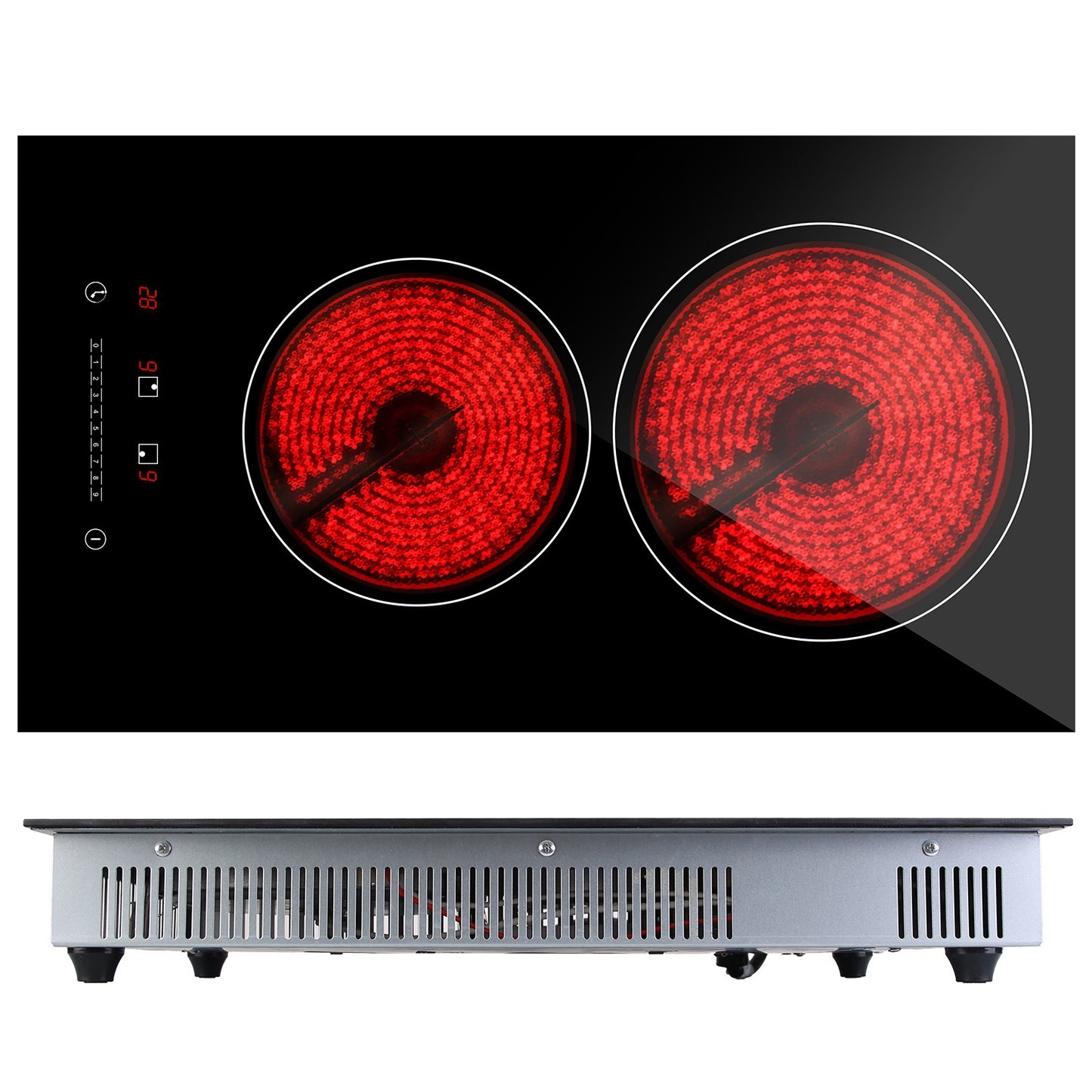 Dual Induction Electric Cooktop 1900W with Timer & 9 Power Levels