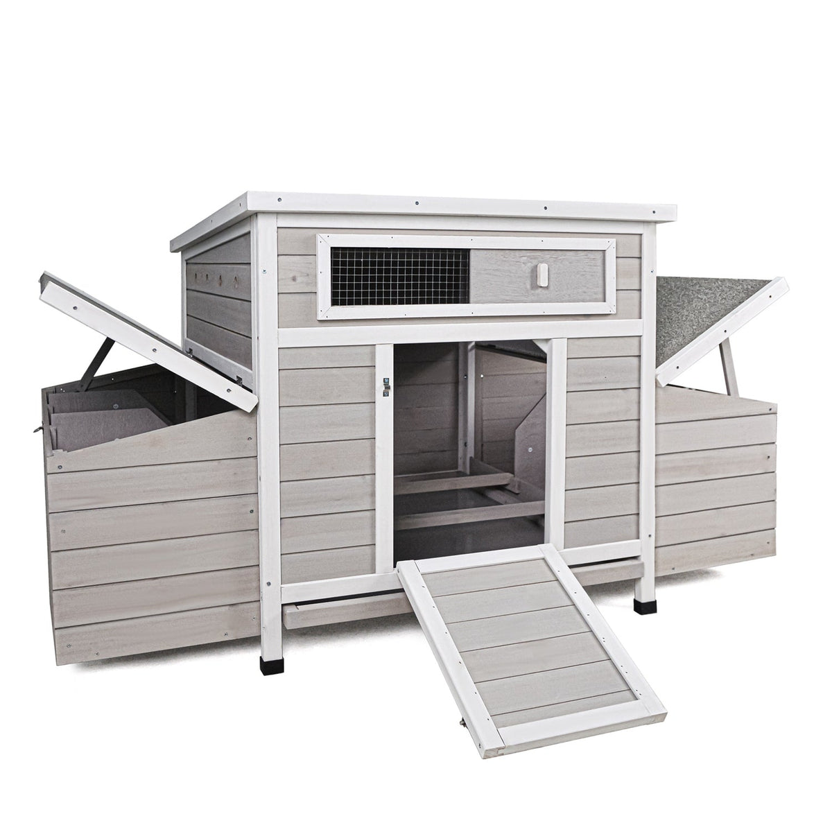 Wooden Chicken Coop for 3-6 Chickens with 6 Nesting Boxes