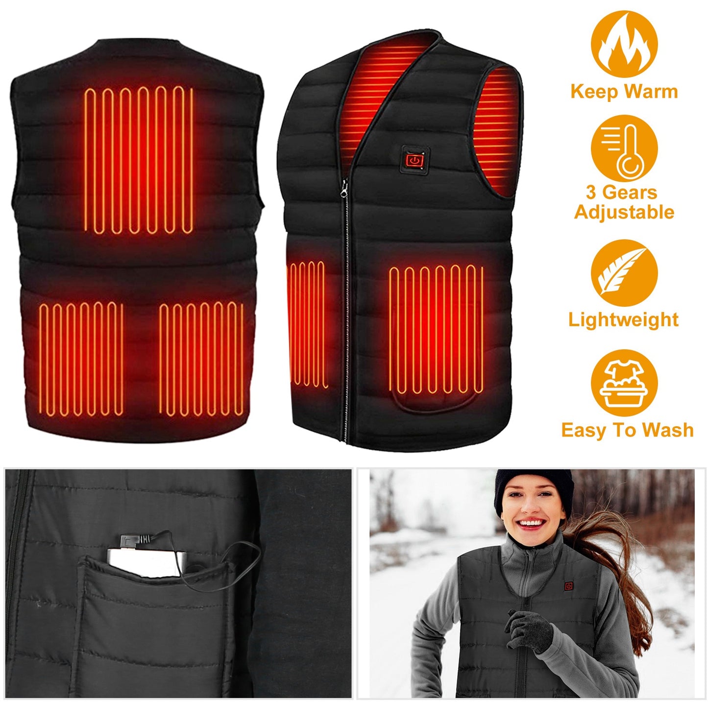 Unisex Heating Vest