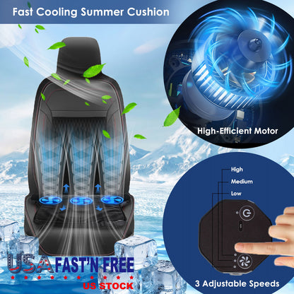 Summer Water Cooling System Seat Cushion With Fans 3 Speeds 26°C/78°F Constant Temperature USB Plug Portable Auto On/Off Ventilated Seat Cushion For H