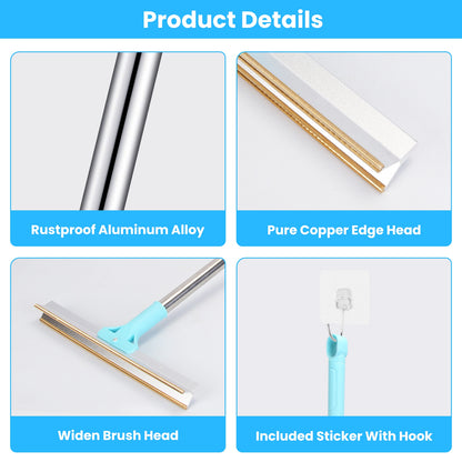 Pet Hair Removal Rake with 54" Adjustable Telescopic Handle