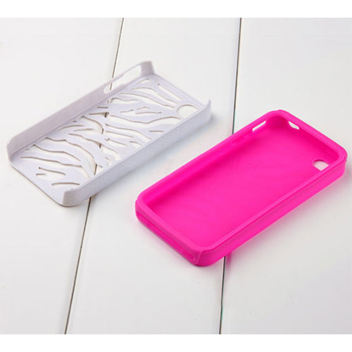 Zebra Print Hybrid Case for iPhone 4/4S with Screen Protector