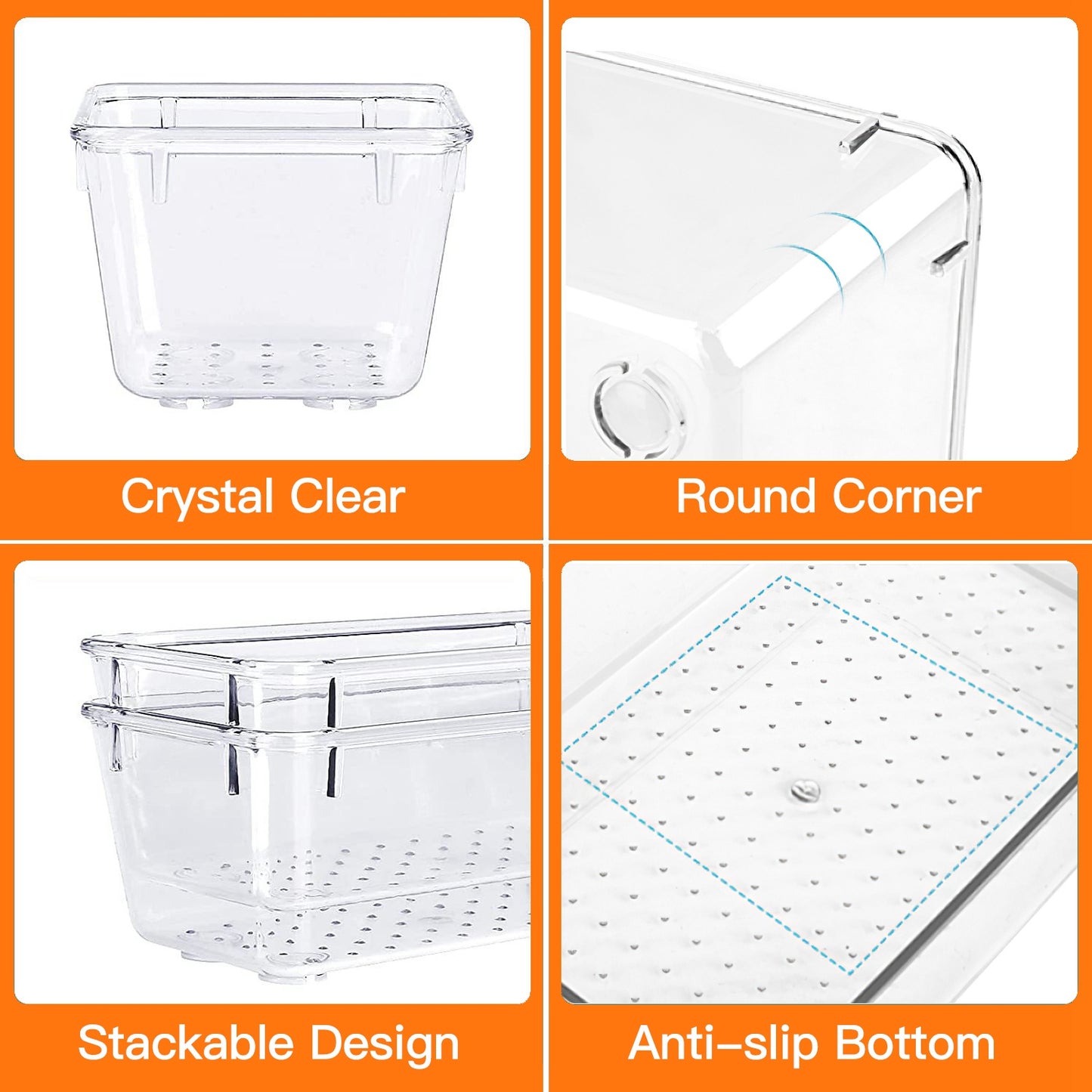 Clear Drawer Organizers Set - 25 Piece Storage Bins