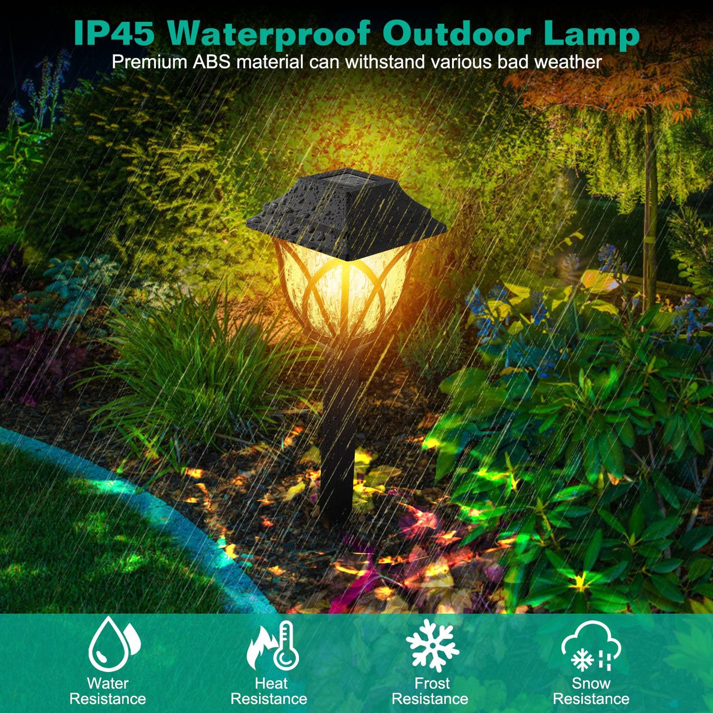 Solar Pathway Lights 6-Pack Waterproof Garden Stake Lamps