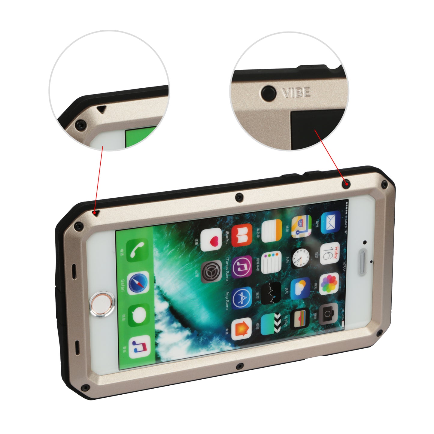 iPhone 7 Plus Rugged Full Cover Case with Screen Protector