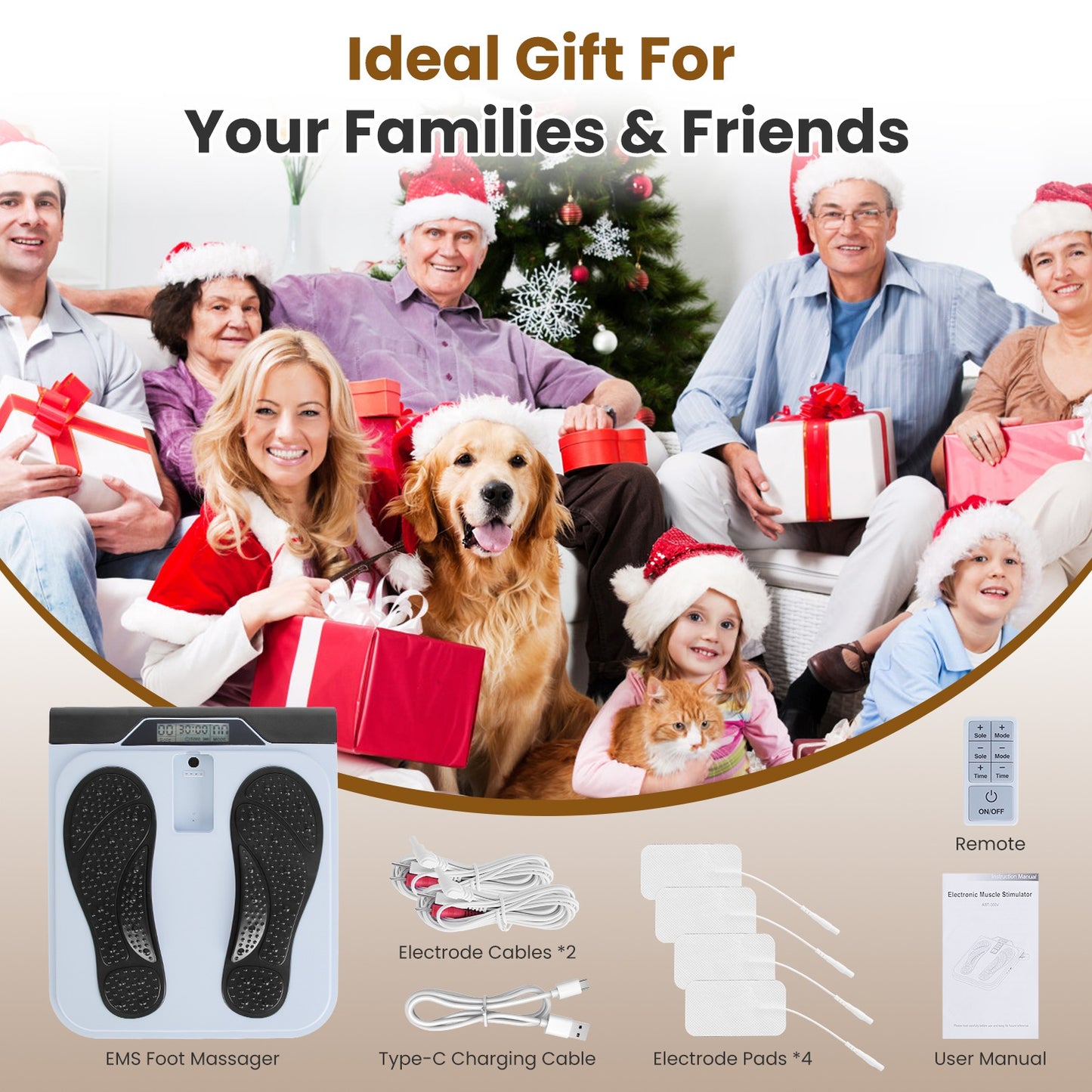 EMS Foot Massager with TENS Technology & Remote Control