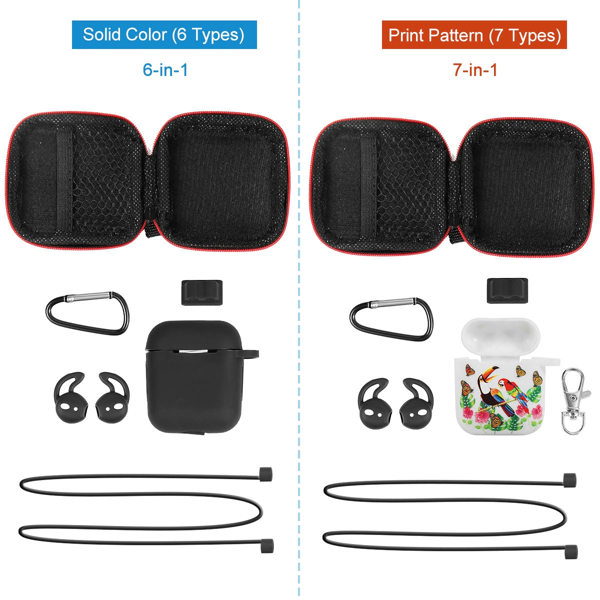 AirPods 1/2 Silicone Case with Accessories Kit