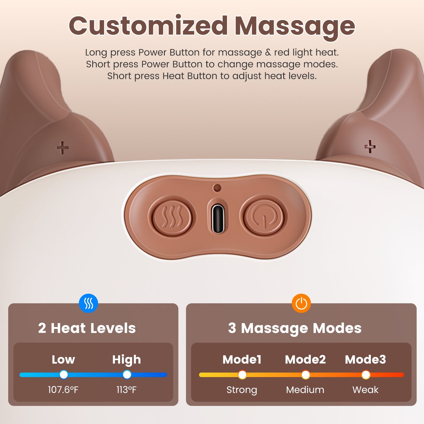 Cordless Neck Massager with Heat & Shiatsu Deep Tissue Kneading