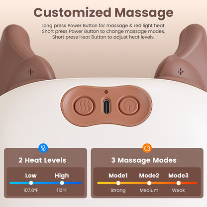 Cordless Neck Massager with Heat & Shiatsu Deep Tissue Kneading