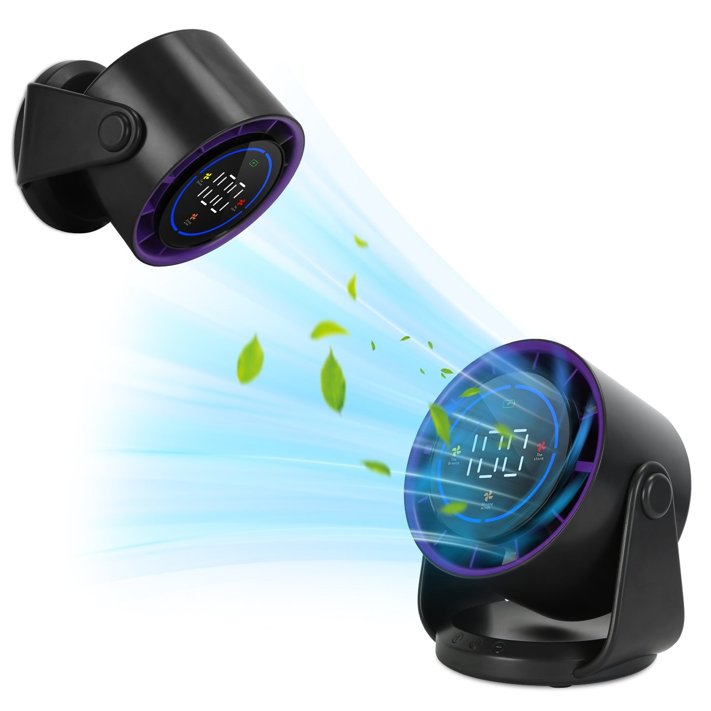Rechargeable Desk Fan with 100 Speed Settings & Wall Mount
