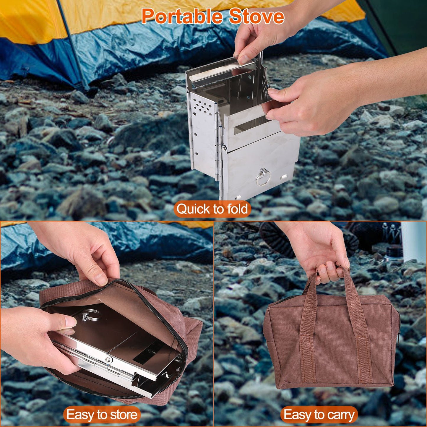 Portable Folding Camping Stove with Carry Bag