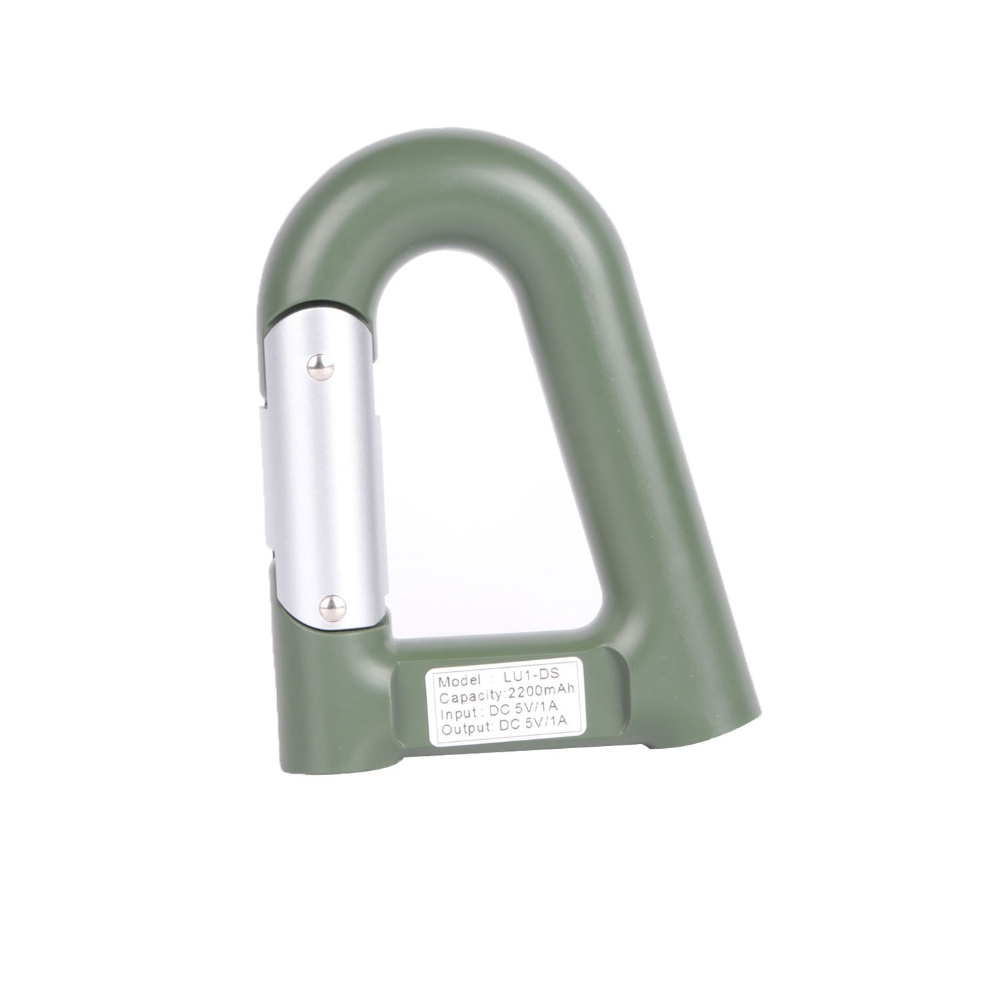 Carabiner Power Bank 2200mAh with LED Flashlight & Compass