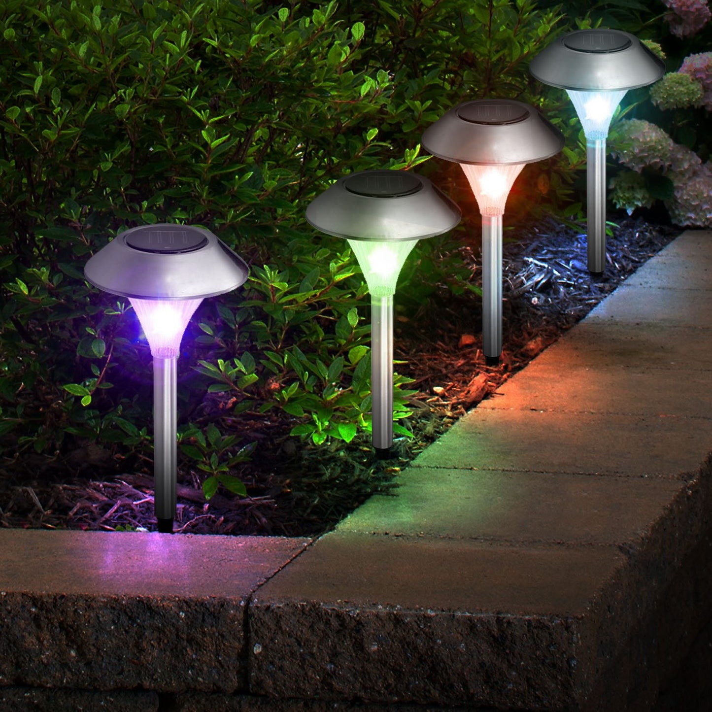 Solar Garden Lights Outdoor 12-Pack Color Changing Pathway