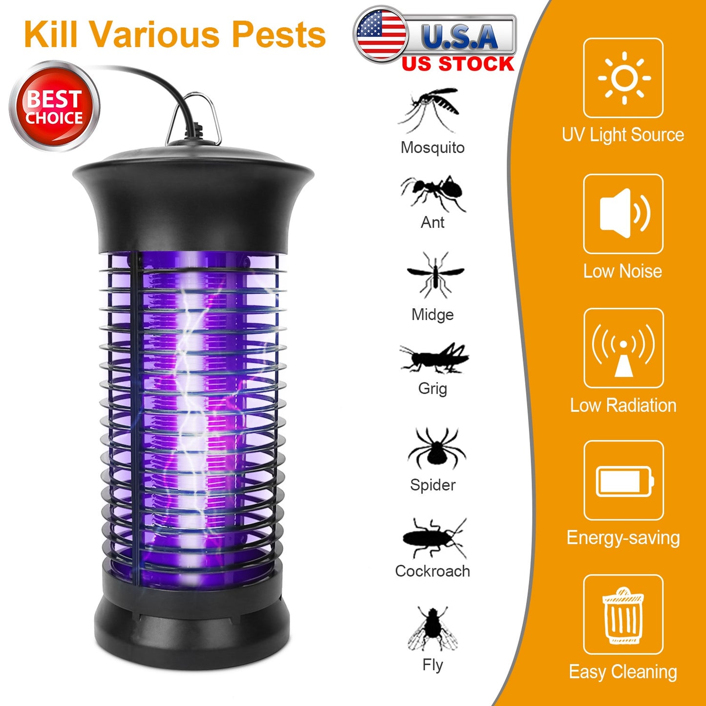 Electric Bug Zapper with UV Light for Indoor Pest Control