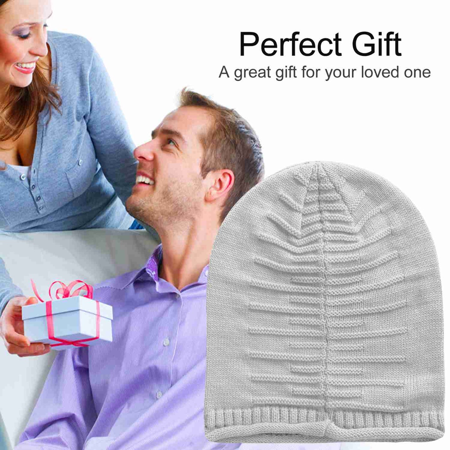 Slouchy Knit Beanie Hat - Unisex Winter Warm Skull Cap