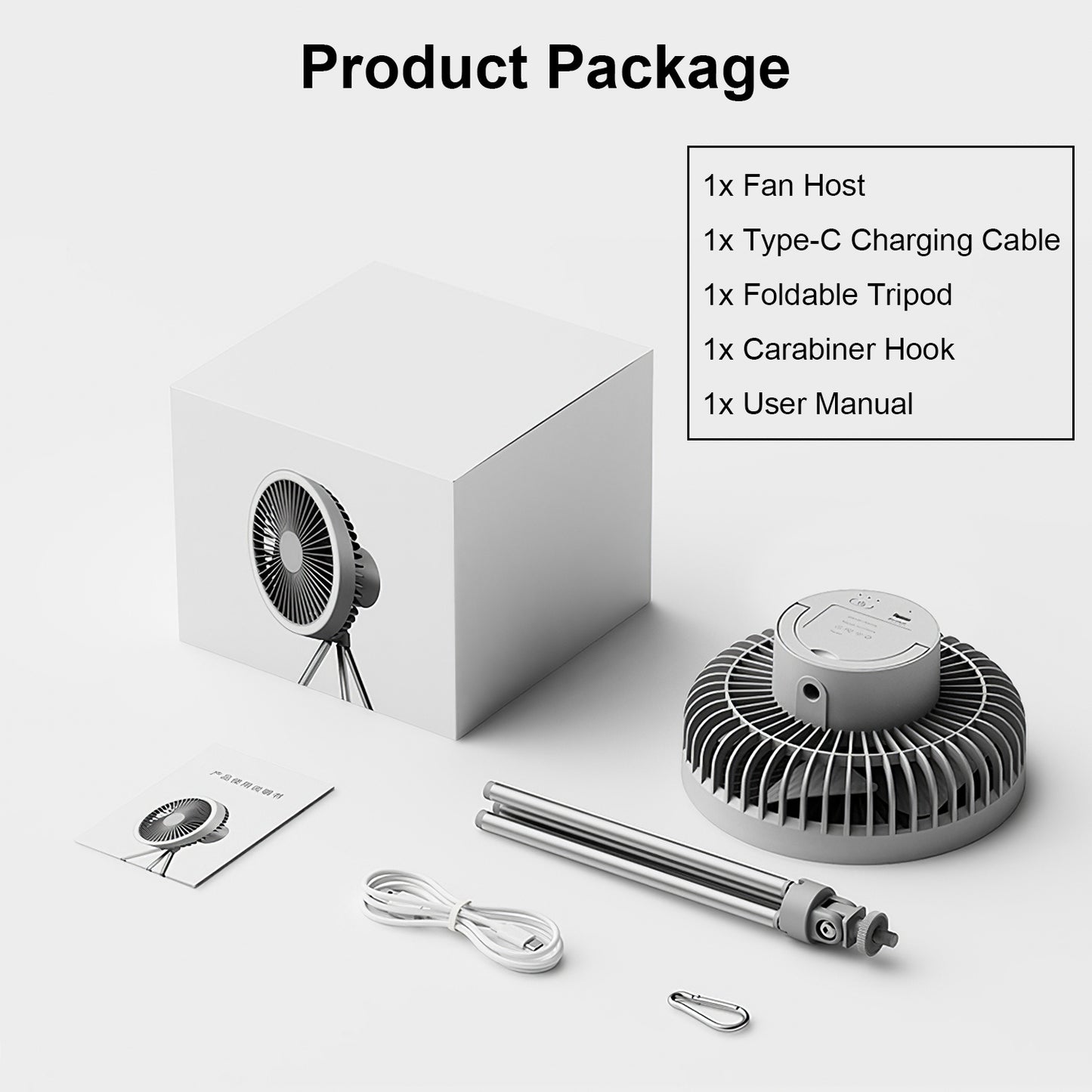 Camping Fan with LED Lantern 10000mAh Rechargeable Battery