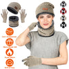 Unisex Winter Warm Knitted Beanie Scarf Gloves Set
