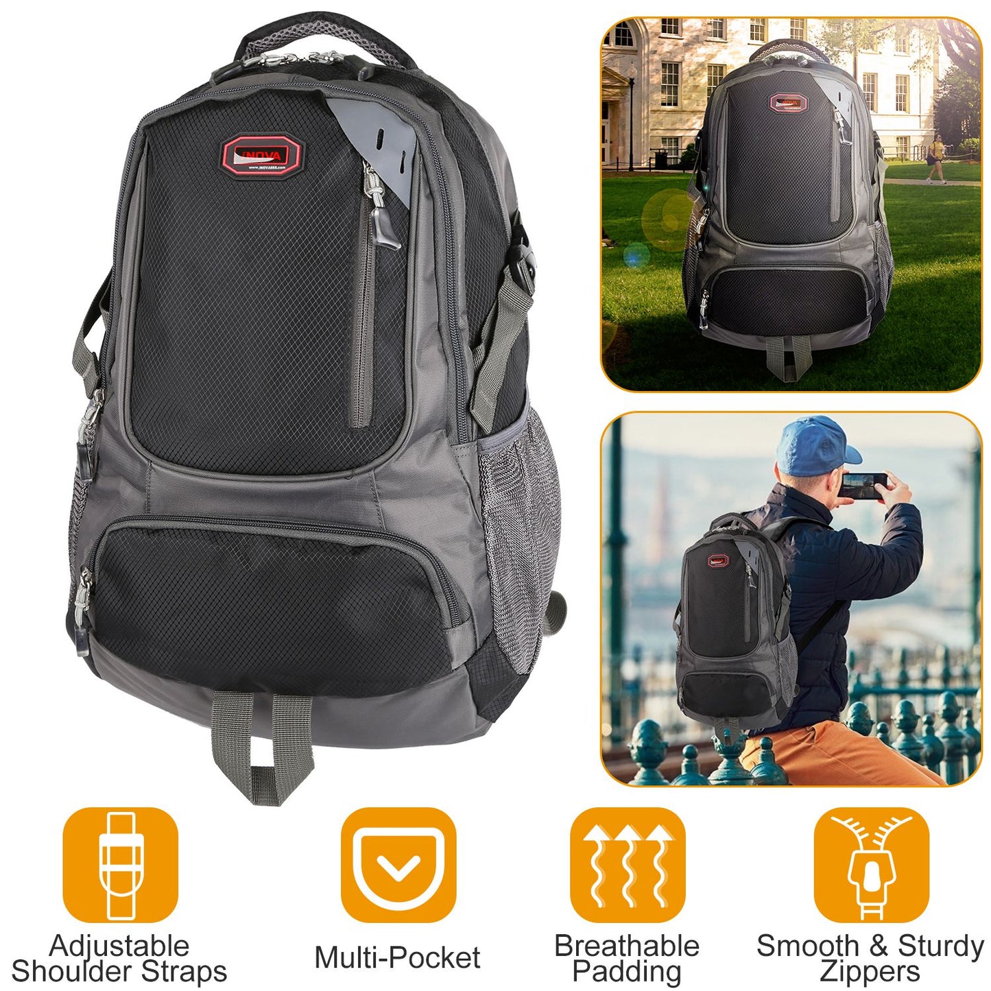 Unisex School Backpack W/ Adjustable Straps