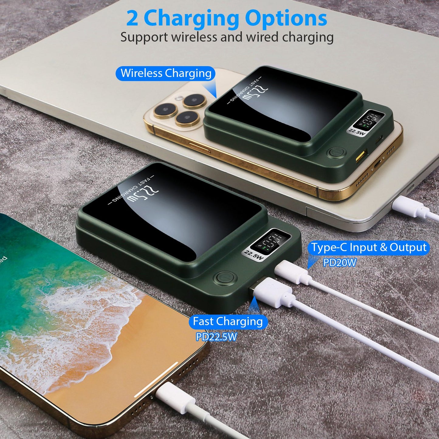 Magnetic Wireless Power Bank 10000mAh with PD20W Fast Charging