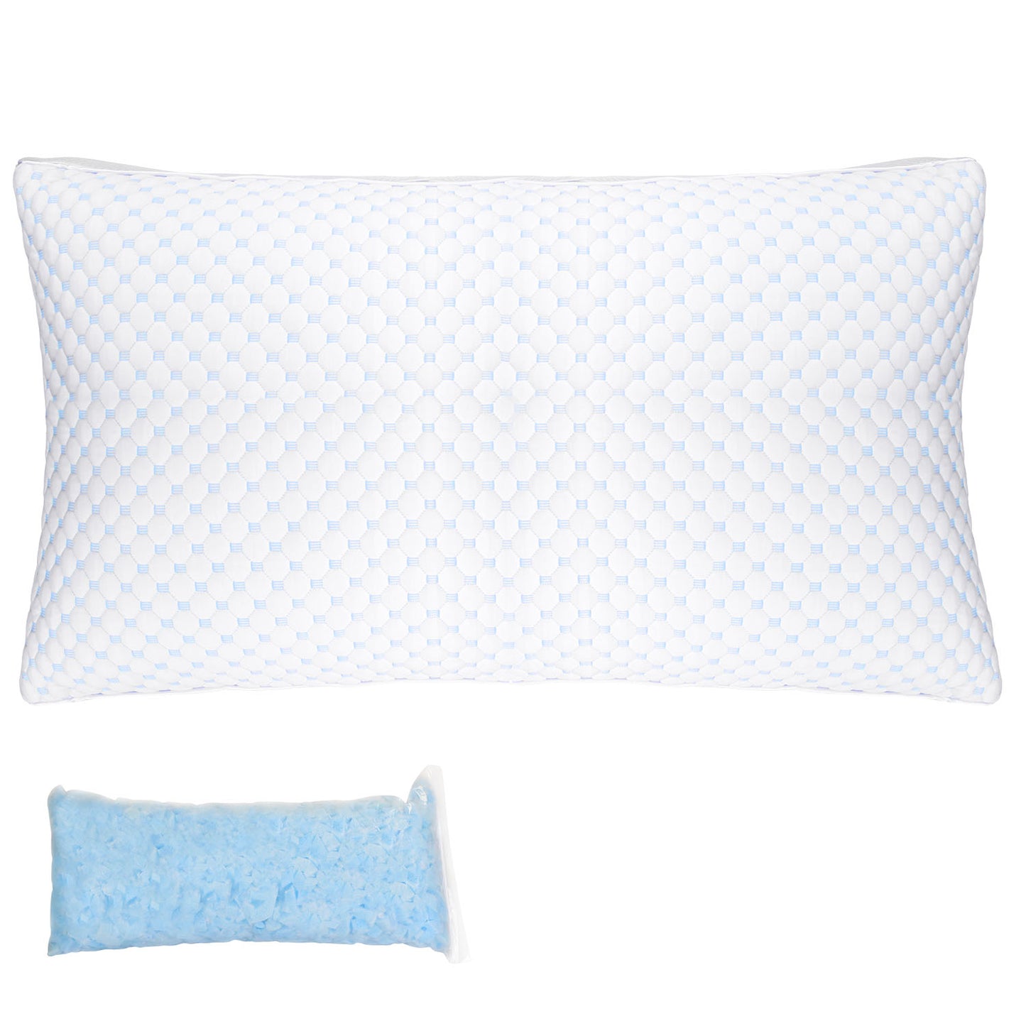 Adjustable Shredded Memory Foam Pillow with Cooling Cover