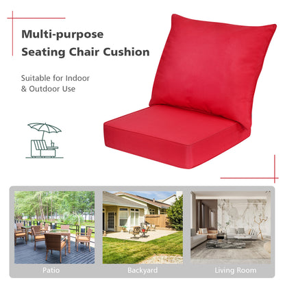 Deep Seat Chair Cushion Set with Rope Belts for Outdoor Use