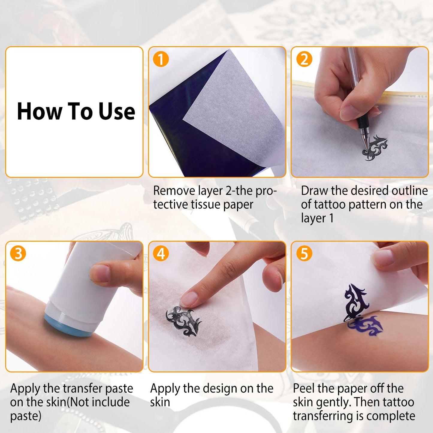 Tattoo Transfer Paper 4-Layer Stencil Sheets A4 (20-Pack)