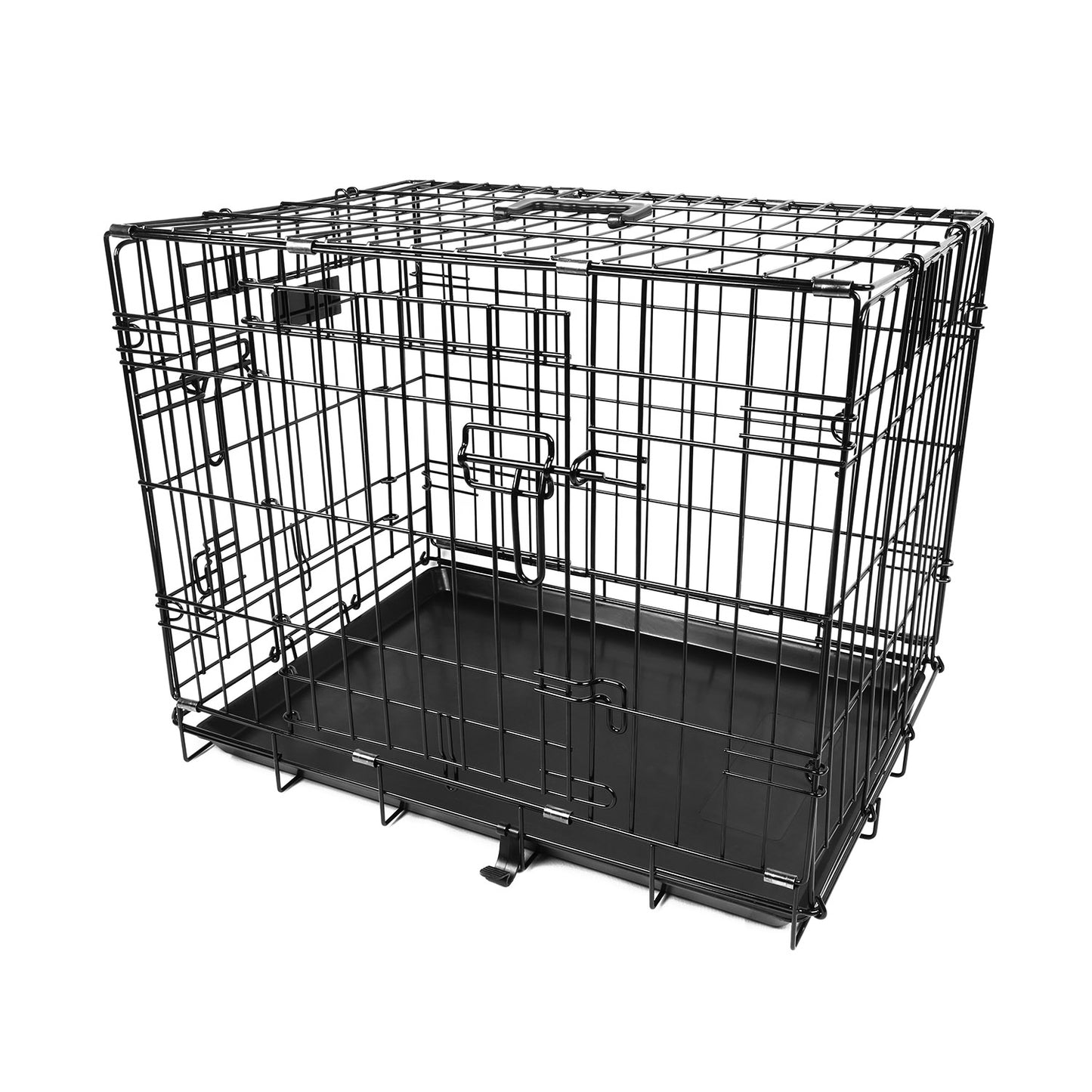 30-Inch Folding Metal Dog Crate with Double Door